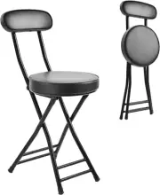 Cushioned Padded Folding Stool,18.7-Inch Counter Height Bar Stool,Portable Foldi