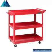 Tool Cart Trolley 3-Tier Tool Cart Trolley Workshop Garage Storage Organizer Red