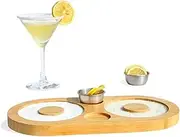 HALE OTEIR Margarita Salt Rimmer, Double Holder Glass Rimmer with 2 Small Stainless Steel Cups Salt Box Spice Container Bartender Tool for Cocktail and Margarita