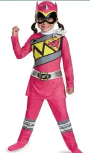 Girl's Pink Ranger Classic Costume - Dino Charge 4-6x