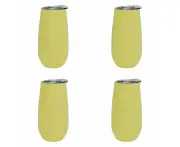 4x Annabel Trends 175ml Sparkling Flute Cup Double Walled Tumbler Gelato Lemon