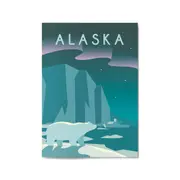 Retro Alaska USA World Travel Vintage Wall Art