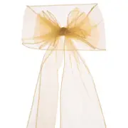 25Pcs 108 Inch Organza Chair Sash Bow Sash Chiffon Ribbon Champagne
