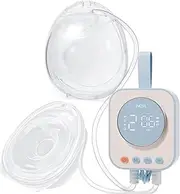 NCVI Electric Breast Pump Hands-Free, 4 Modes/9 Levels, Double Motor 300 mmHg, Anti-Drip Cup 150 ml, 2200 mAh Battery (Blue)