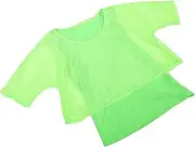 [MOBUTOFU] Neon Fishnet Sleeves T-shirt Dance Party Set Festival Outfit Women's Crop Top Costume