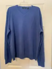 NWT MSRP $195 Saks Fifth Avenue Cashmere V-Neck Sweater Dark Slate Size XXL