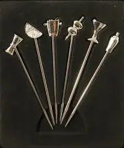 6 x Cocktail Picks for MARTINI GLASS glasses olive pick stainless steel NEW 4"