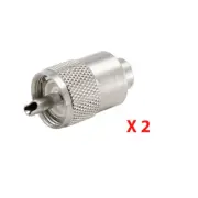 2 x UHF PL259 Solder On Male Plug Connector CB Radio Antenna RG58 Coaxial Cable