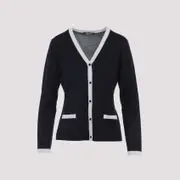 [Max Mara`S] Max Mara`S-Blue Virgin Wool Kenya Cardigan-Donna S STAND