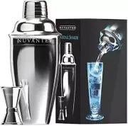 Nuvantee Cocktail Shaker Set 24oz Martini & Drink Mixer Built in Strainer New