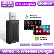 2in1 Wired To Wireless CarPlay Android Auto Adapter Smart USB Dongle Mini Box