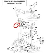Countax internal single v-belt deck blade 22100000 38" Mulch year 1997-1998