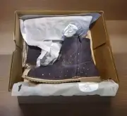 Mini Boden Boots Navy With Rainbow Spots Size 35 NWB
