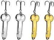 HACEOLHADA 4Pcs Multicolor Medium Zinc Fishing Lures for Freshwater and Saltwater Top Water Bass Fishing Lures (Spear Point, 5g each)