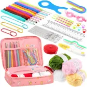 59Pcs Crochet Hook Set, Portable Crochet Set with Ergonomic Crochet Hooks