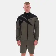 Contrast Funnelneck Jacket Army Green/Black