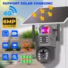Solar Power 4G LTE Outdoor Security Camera Dual lens PIR PTZ Home Cam 10X Zoom