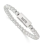Sterling Silver Enameled Mom Stretch Bracelet