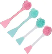 NOLITOY 4pcs Hand-held Cleansing Brush Facial Face Scrubbers Handheld Massager Face Washing Cleaner Face Wash Brush Face Cleaning Brush Hand Scrubber Face Washing Brush