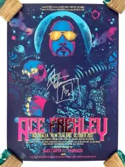 Ace Frehley Signed Autographed Aus Tour 2017 Lithograph Poster Alice Cooper Kiss