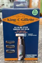 -NEW- KING. C. GILLETTE ALL-IN-ONE STYLER 1 TRIMMER 3 COMBS (5590)