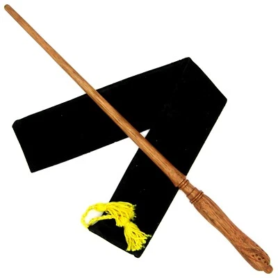 15" Hand Carved Mahogany Wood Blossom Wizards Magic Wand Wicca Pagan w/Free Bag