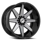 20x10 XF Off-Road XF-236 Gloss Black & Brushed DDT Wheel 5x5/5x5.5 (-24mm)