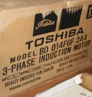 TOSHIBA 3-Phase Induction Motor B0 014FGF 2A4 1 HP 1800 RPM 230/460 V TN-251