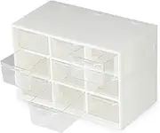 Blelsa Plastic Parts Storage Box 9 Drawer Storage Hardware and Craft Cabinet Wall Mount White