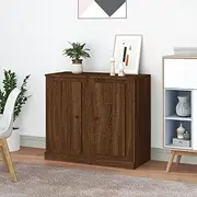 Brown Oak Sideboards Set, Kitchen Dining Buffet Storage Cabinet - Living, Room Furniture, Modern Side Board, Table, Cabinets - 37.5x35.5x67.5 cm