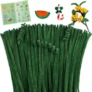 100 Pieces Pipe Cleaners Chenille Stem, Army Green Pipe Cleaners Craft, Fuzzy St