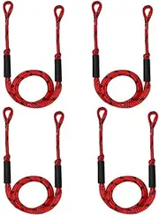 Boat Bungee Dock Lines, Mooring Rope for Docking with Loop, Boat Ropes, Boat Accessories, Quick and Easy Dock for PWC, Kayak, Jet Ski, Seadoo, WaveRunner, Pontoon, Bass Boat (RED&Black)