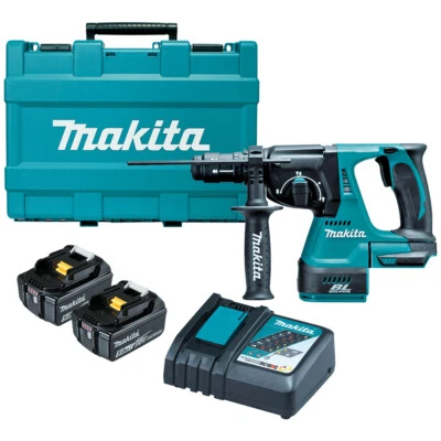 Makita CORDLESS SDS ROTARY HAMMER DRILL KIT 18V 5.0Ah 24mm Brushless DHR243RTE