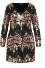 City Chic Small Dress Noelle Sequin Plus Size 16