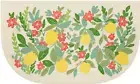 TEXTURED PRINTED RUG/MAT (nonskid)(18"x30") LEMONS & FLOWERS, D Shaped, MS