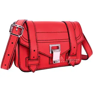 現貨熱銷-PROENZA SCHOULER PS1 銀釦小牛皮手拿/斜背包(Mini/紅色) 1740306-54