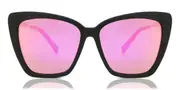 DIFF Becky ii Polarized matte black+pink mirror polarized lens Women’s Sunglasses Black Size 58
