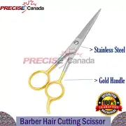 Professional Quality Barber Hair Cutting Scissors Shears Size 6.5" Gold Handle
