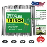 Multi-Purpose 11-Gauge Landscape Staples - 200 Galvanized Stakes for Gardening