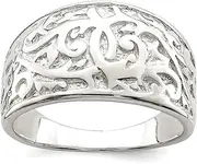 [JewelryWeb] 925 Sterling Silver Solid Polished Swirl Design Ring Band Style-Ring for Women