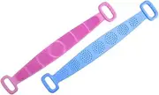 Healeved 2pcs Massage Scrubbing Exfoliating Double Side Shower Brush Long Handle Bath Towel for Back Rub Tooltries Korean Exfoliating Towel