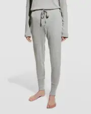 $98 Natori Womens Gray Ulla Brushed Rib-Knit Sleepwear Lounge Pants Size L