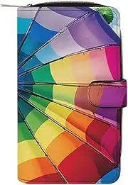 [QMNRTK] Colorful Umbrella Credit Card Wallet Rfid Blocking Slim Bifold Genuine Leather Minimalist Front Pocket Wallets Keychain Wallet for Men And Women, style, 19.7x11x3.5cm, Style, 19.7x11x3.5cm