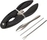 Nlrlo Crab Crab Crab Crackers and Tools, Seafood Rice Crab and Tools - Stainless 4 Crab Picking Tool Set (for Crab Claws) | Ergonomic Nutcracker with Non-Slip Grip for Kitchen, Home, Restaurant