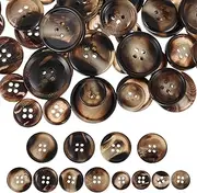 60 PCS Mixed Resin Sewing Buttons, Flatback Sewing Button Round Pattern Resin Buttons for Sewing Crafts Clothes