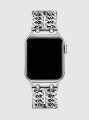 GUESS Women's Silver Apple Watch Strap