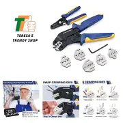 6PCS Crimping Tool Set- Ratcheting Wire Crimper with Wire Stripper, For Insul...
