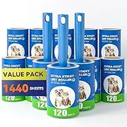 JORAGO Lint Roller and Refill - 1440 Sheets Portable Lint Remover Set, Extra Sticky Lint Pet Hair Removal Picks Up Fur & Fluff for Clothes, Dog Cat Hair, Bed, Furniture, Couch, Carpet, Home, Car
