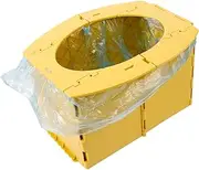 Kisangel Portable Toilet Foldable Toilet Emergency Potty Foldable Potty Car Storage Container Yellow Pp