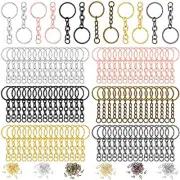 360 Pcs Key Chains Bulk for Crafts Including 90 Keychain Rings, 90 Open Jump